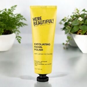 Here Beautiful Exfoliating Facial Polish with Lemon & Coconut Brightening NEW PC